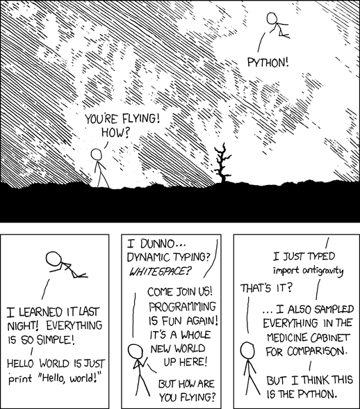 Python flying xkcd